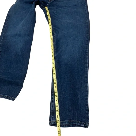 Wrangler Straight Fit Dark Wash Denim Jeans Men’s 34x32 Classic Workwear Casual - Picture 7 of 8